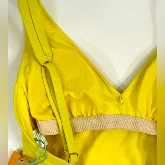 Kona Sol Canary Yellow Fully Lined V Neck & Back Swimsuit Medium Coverag… - Picture 5 of 7
